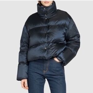 Max Mara The Cube Tredi Quilted Jacket Navy Blue 8 Cropped 
Puffer New‎ With Tag